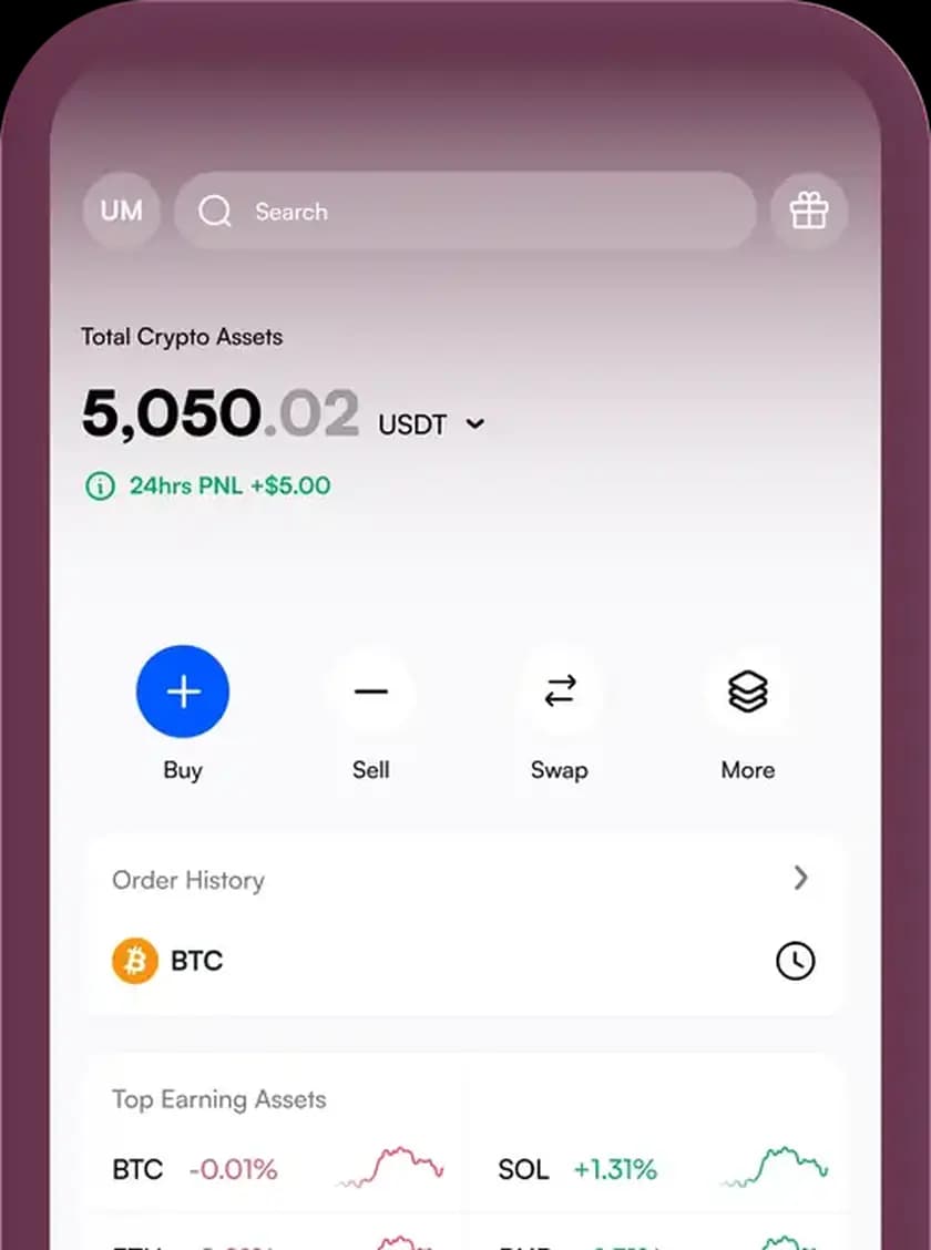 Atom Crypto Interface on Mobile